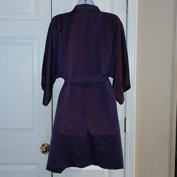 Deep eggplant purple sexy honeymoon lingerie robe  Sz L/XL NWT - Picture 4 of 7